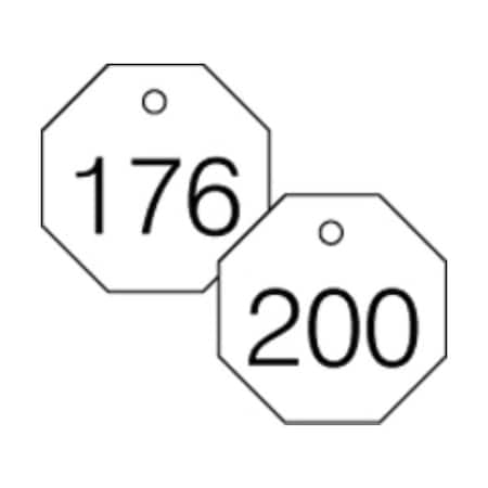 Accuform Engraved Numbered Tags, PF-Cardstock, 0.05 in H x 8 in W, 25 PK TDG829WT